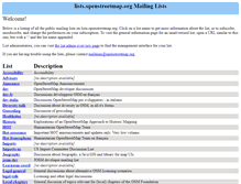 Tablet Screenshot of lists.openstreetmap.org