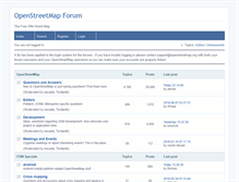 Tablet Screenshot of forum.openstreetmap.org